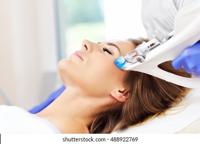 Picture Of Woman Having Facial Mesotherapy In Beauty Salon