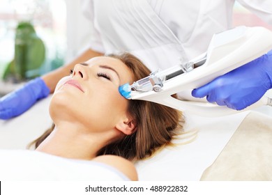 Picture Of Woman Having Facial Mesotherapy In Beauty Salon