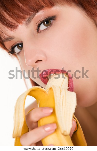 Picture Young Woman Eating