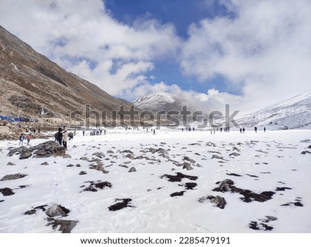 A picture of Zero point of North Sikkim covered in snow. The picture is taken on 22nd March 2023.