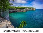 Pictured Rocks National Lakeshore - Scenic Great Lakes Shoreline Landscape - Pure Michigan Lake Superior Shoreline At Grand Portal Point - A Natural Arch In Cliffs Meet Water