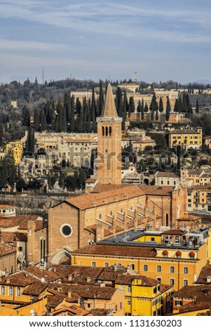 Similar – View of the roofs of the old town of Verona from the Torre dei Lamberti, Italy