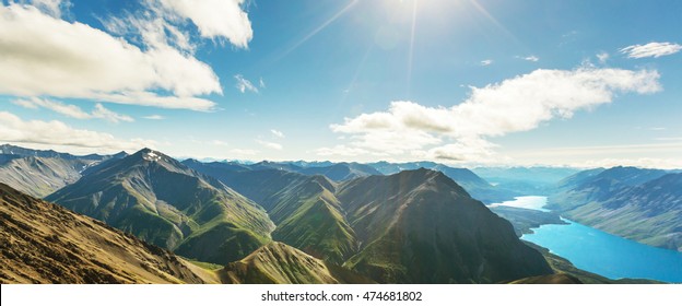 Picturesque Canadian Mountains In Summer