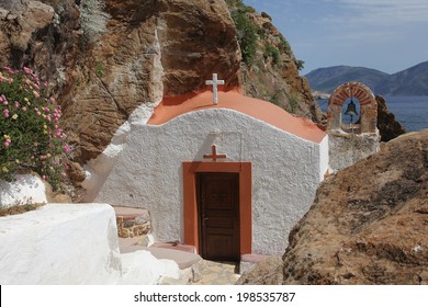picturesque chapel on Leros island, Greece