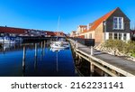 Picturesque Frederikssund and Roskilde fjord in Denmark