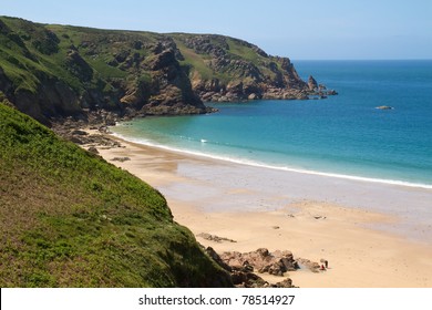 Picturesque Greve De Lecq Beach, Jersey, UK