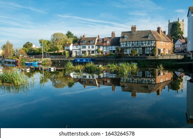 A picturesque group of idyllic cottages near Abbey Mill in the town of Tewkesbury, Gloucestershire, Severn Vale, UK - Shutterstock ID 1643264578
