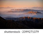 Picturesque landscape of the Asir Mountains at sunrise, Saudi Arabia.