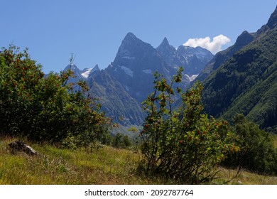 Picturesque landscape of the Caucasus. Mount Chotcha (3640 m)