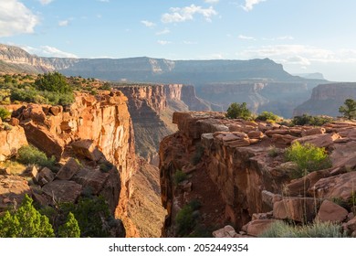 Picturesque Landscapes Of The Grand Canyon, Arizona, USA. Beautiful Natural Background. Travel Sunset Freedom