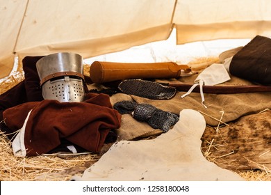 a picturesque medieval tent during a medieval fair in Italy