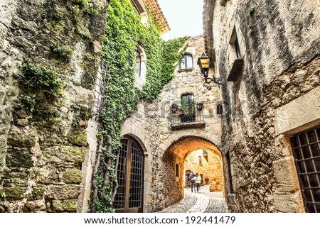 Picturesque medieval village of Pals, Costa Brava. Imagine de stoc © 