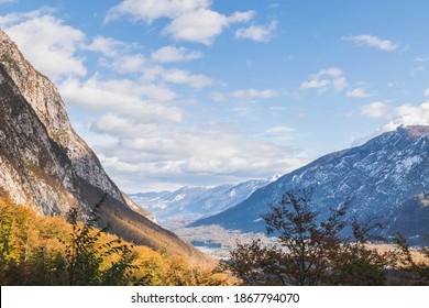 Picturesque Mountain Landscape. Alps In Triglav National Park In Slovenia In Autumn.