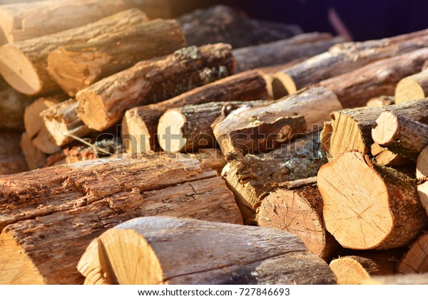 Picturesque Stack Natural Oak Wood Kindling Stock Photo Edit Now