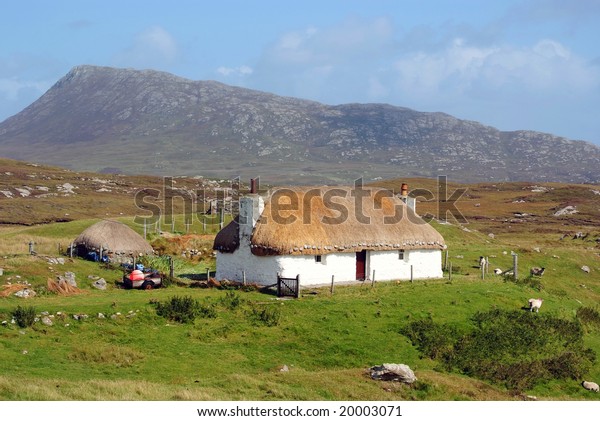 Picturesque Thatched Roof Cottage North Uist Stock Photo Edit Now