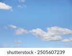 Picturesque view of blue sky with fluffy clouds