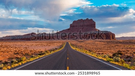 Similar – Image, Stock Photo Open Road in Utah desert