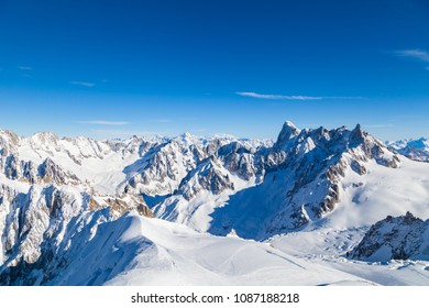 Picturesque view snowy mountain peaks panorama, Mont Blanc, Chamonix, Upper Savoy Alps, France - Shutterstock ID 1087188218