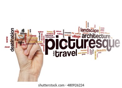 Picturesque word cloud concept - Shutterstock ID 480926224