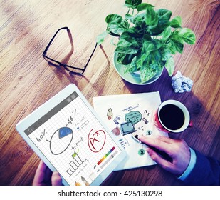 Pie Chart Graph Analysing Data Concept