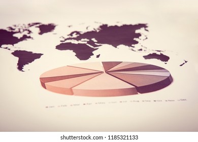 Pie chart with world map