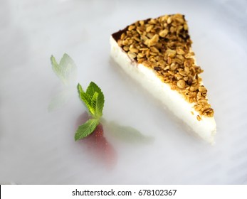 Pie of cheesecake in evaporated dry ice - Powered by Shutterstock