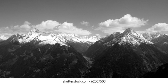 A piece of the Alps in black and white
