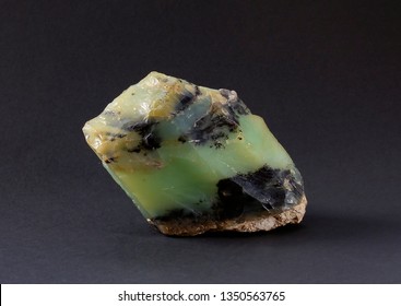 Piece Of Andean Green Opal Mineral From Peru. Opal Is A Hydrated Amorphous Form Of Silica Classed As A Mineraloid.