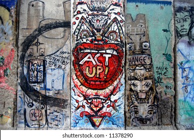 A Piece Of Berlin Wall In Newseum, Washington DC