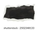 piece of black paper tear isolated on white background