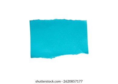 piece of blue cardboard paper tear isolated on white background