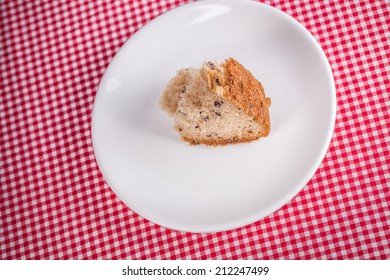 piece of bread on table 
