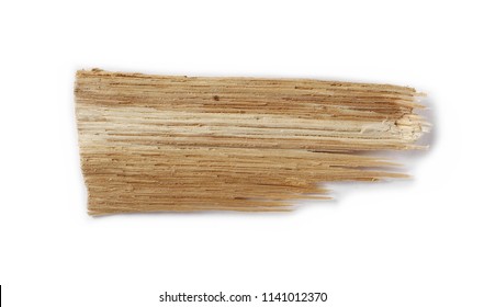 Piece Of Broken Wooden Plank Isolated On White, Board Background