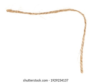 Piece Of Brown Twine Isolated On White Background. Rope