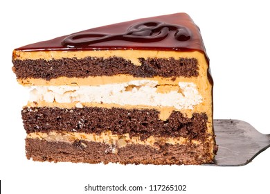 Piece Of Cake With The Image Of A Treble Clef.  Side View Close-up