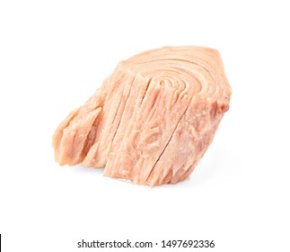 Piece Of Canned Tuna On White Background