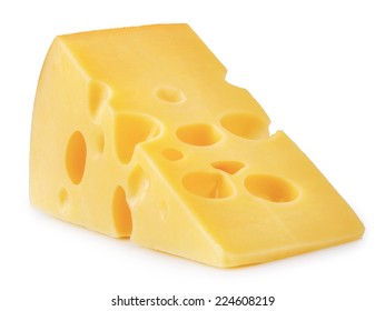 piece of cheese isolated - Shutterstock ID 224608219
