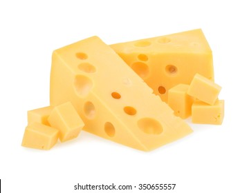 piece of cheese isolated - Shutterstock ID 350655557