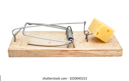 Premium Vector  Mouse trap with cheese isolated on white