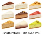 Piece of cheesecake isolated on white background, clipping path, full depth of field