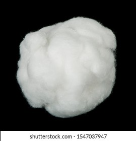 Piece Cotton Wool Black Isolated