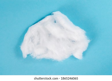 Piece Cotton Wool Isolated On Blue