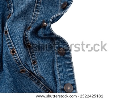 Piece denim on a white background. Denim texture
