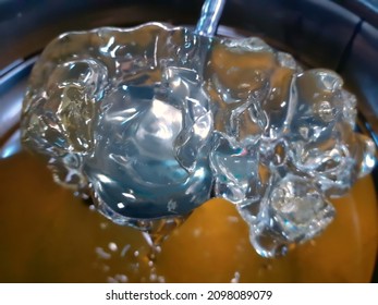 A piece of gel from an unsaturated polyester resin