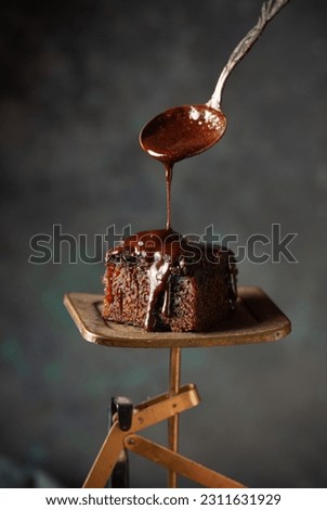 Similar – Creme caramel. Egg pudding on wooden background