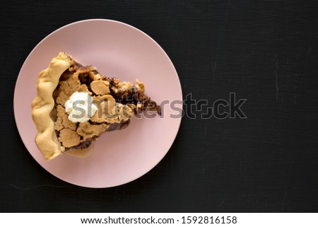 Image, Stock Photo Pink chocolate pie sliced and Christmas Advent concept