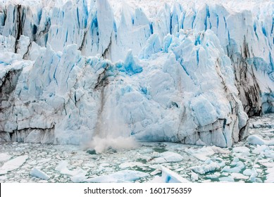  A Piece Of Ice Breaking Off The Glacier