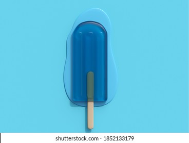 A piece of melted blue popsicle - Shutterstock ID 1852133179