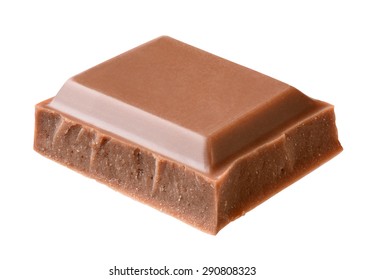 Piece Of Milk Chocolate Isolated