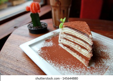 A Piece Of Nutella Crepe Cake